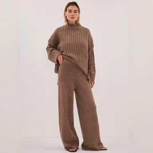 NWT DISSH Mocha Wide Leg Knit Pant - Medium